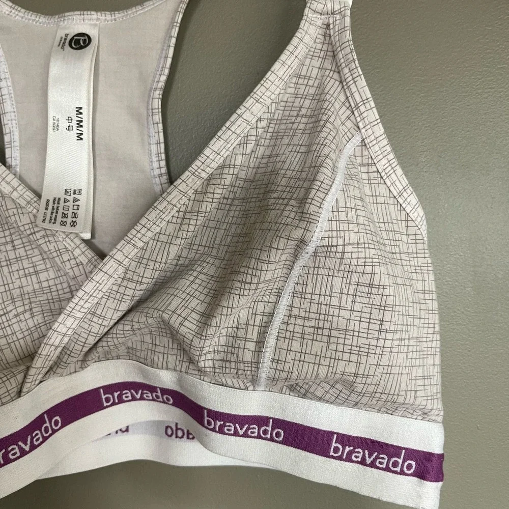 Bravado Designs Original Nursing Bra Crosshatch Grey Sz Medium Wireless Bralette